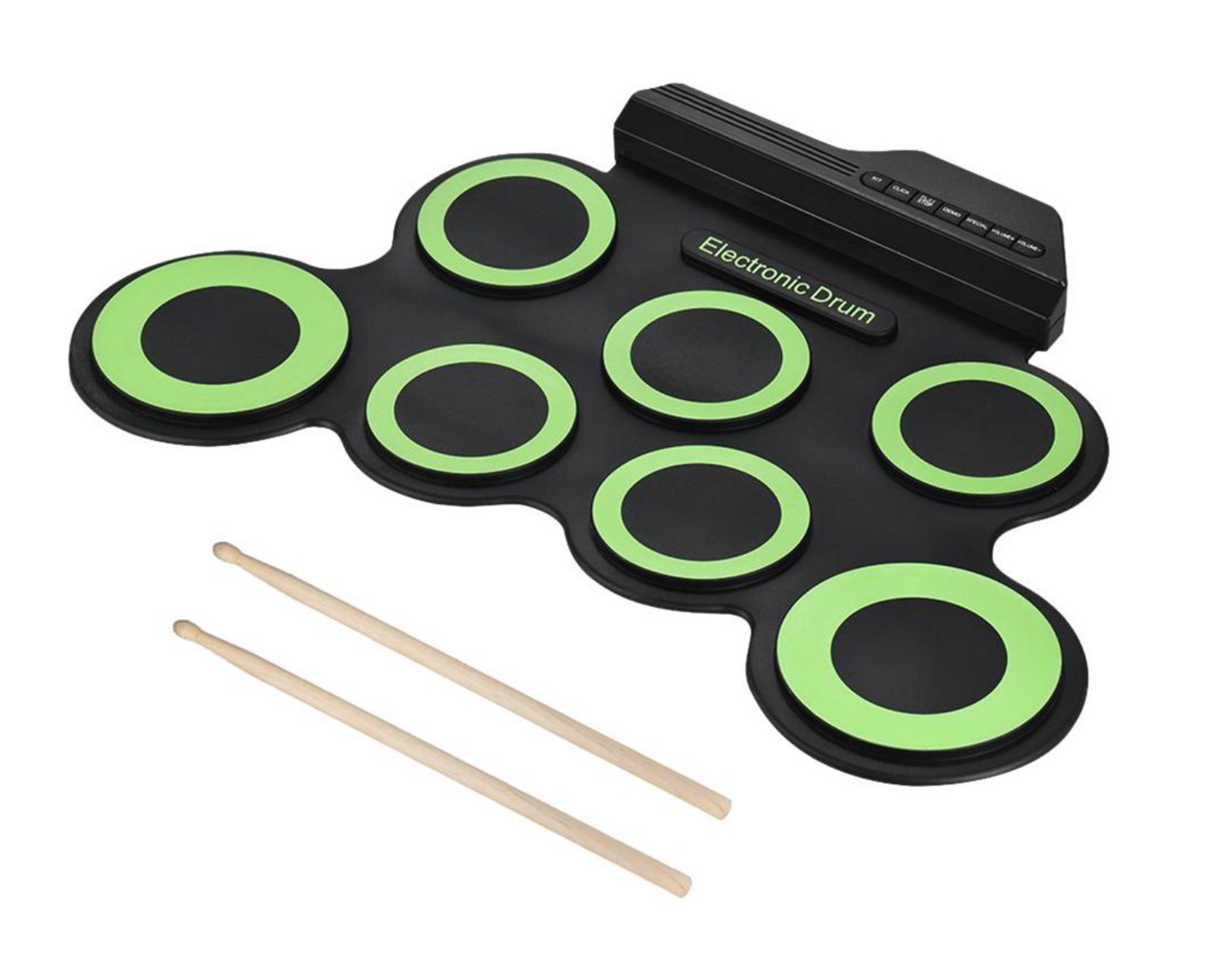 Portable Electronic Drum Digital USB 7 Pads Roll up Drum Set Silicone Electric Drum Pad Kit with Drum Pedals & Drum Sticks Portable Foldable Silicone Electronic Drum Pad Kit